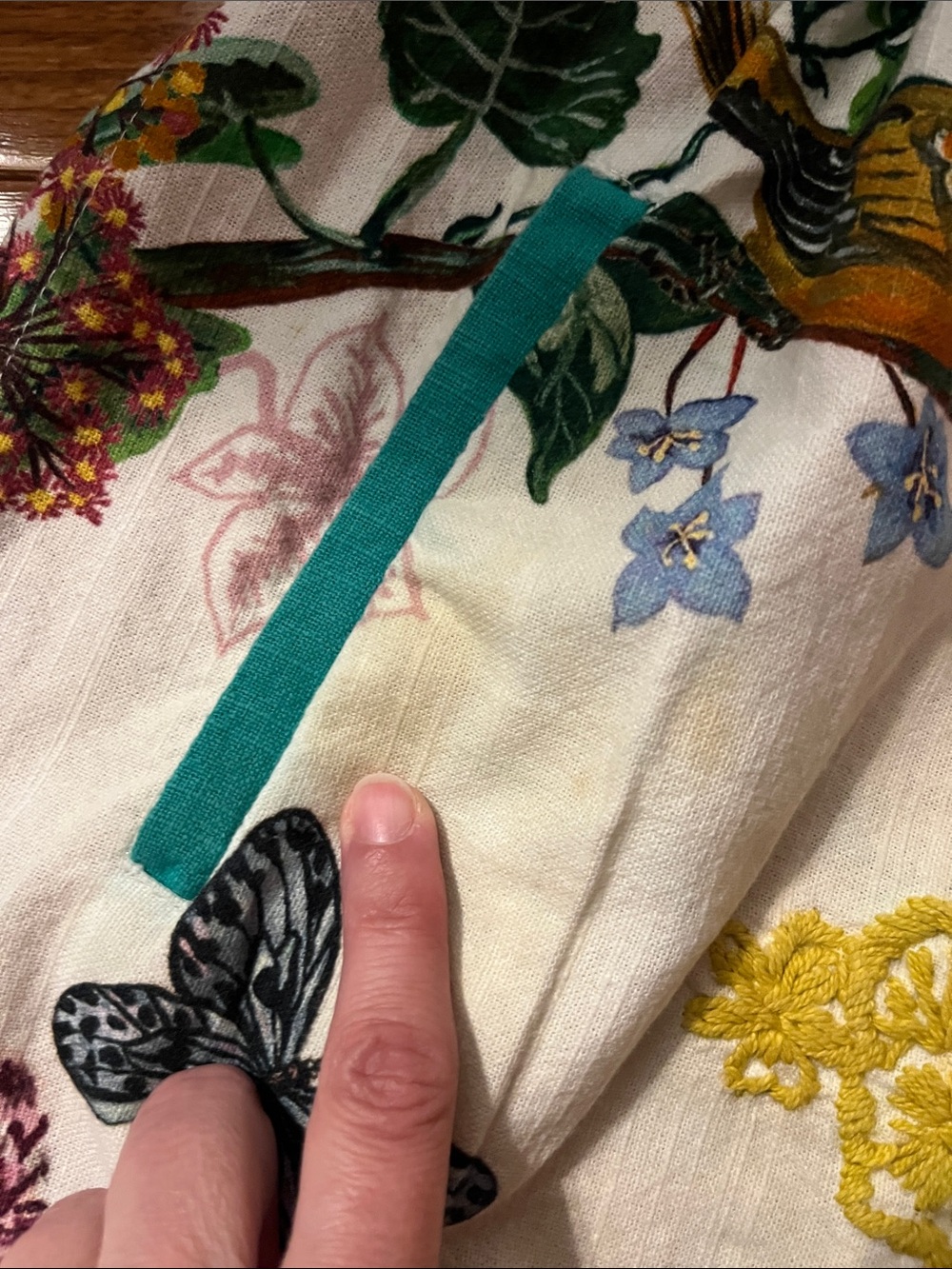 Anthro Nathalie Lete Botanical Bird Print Embroidered Apron - Picture 16 of 16